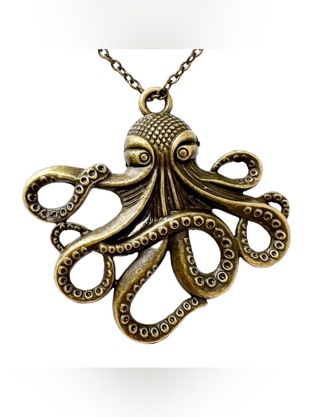 Funky OCTOPUS necklace novelty kitschy unique jewelry antique style steampunk